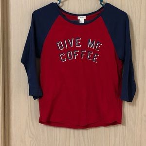 Graphic Baseball Tee, Size Small